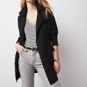 New White House Black Market Women's Double-Breasted Sweater Trench Coat Size L